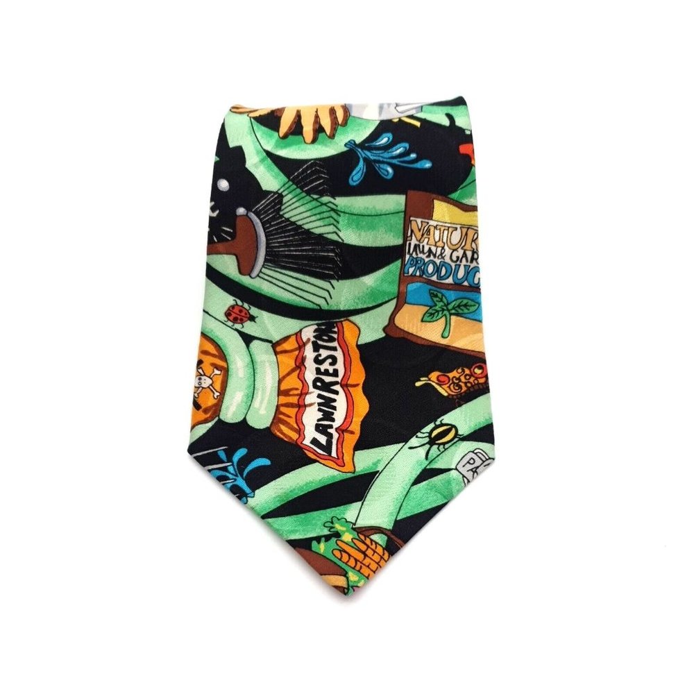 Nicole Miller Designer Vintage Mens Neckties 100% Silk Gift 1991 Gardening - Picture 2 of 7